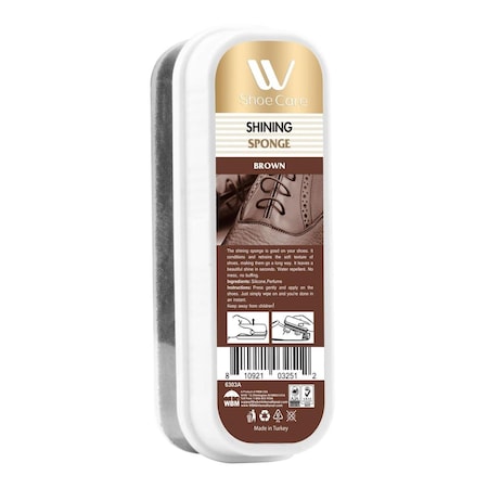 Wbm Shoe Care Shining Sponge, Brown 6303A